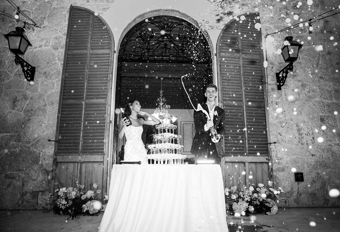 "alt"luxury wedding mallorca cahmpagne ruinart"